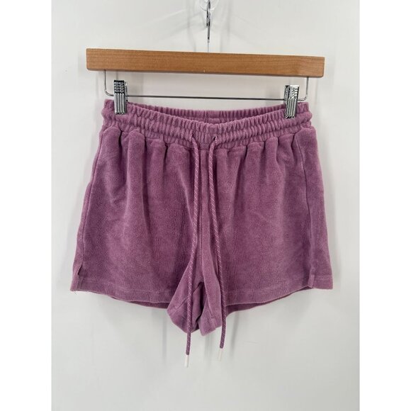 Pam & Gela Women Size P Purple Terry Cloth Drawstring Shorts - Picture 1 of 10